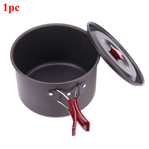 1/7/8/9/12pcs Outdoor Picnic Camp Cookware Bowl Pot Pan Utensils Set Kitchen