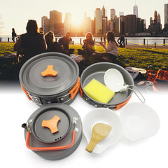 1/7/8/9/12pcs Outdoor Picnic Camp Cookware Bowl Pot Pan Utensils Set Kitchen