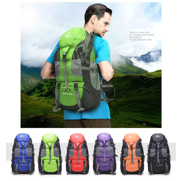 50L Waterproof Hiking Backpack Climbing Mountaineering Bag