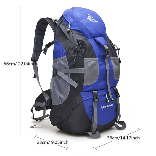 50L Waterproof Hiking Backpack Climbing Mountaineering Bag