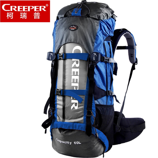 Creeper Professional Waterproof Rucksack External Frame Climbing Camping Hiking Backpack Mountaineering Bag 60L