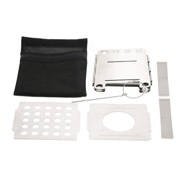 Lixada Folding Wood Pocket Stove Stainless Steel