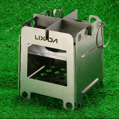 Lixada Folding Wood Pocket Stove Stainless Steel