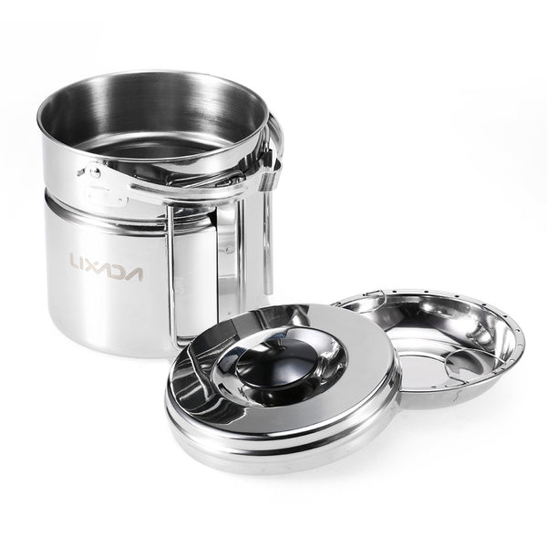 Lixada Outdoor Camping Cookware Set Stainless Steel