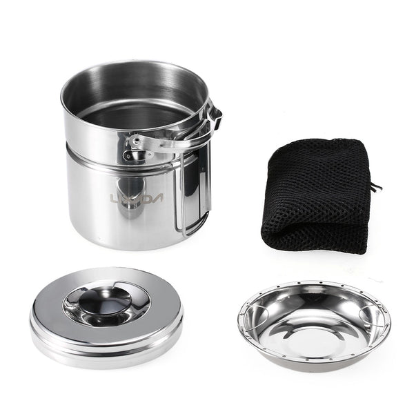 Lixada Outdoor Camping Cookware Set Stainless Steel
