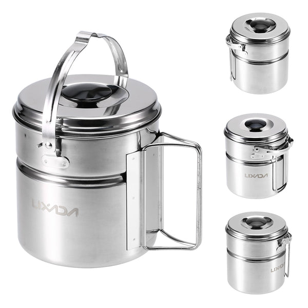 Lixada Outdoor Camping Cookware Set Stainless Steel