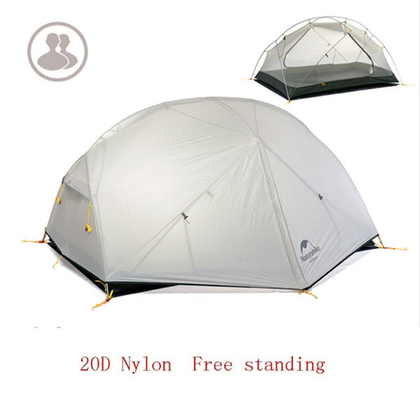 Naturehike 3 Season  Mongar Tent 20D Nylon Fabic Double Layer Waterproof Tent for 2 Persons