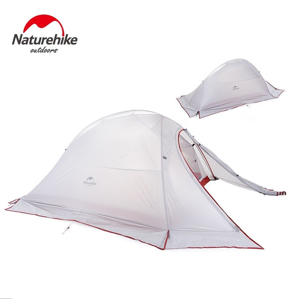 Naturehike Cloud Up Series 1 2 3 Person Ultralight Hiking Tent  Nylon Upgrade 2 Man Hiking Winter Camping Tent with Mat