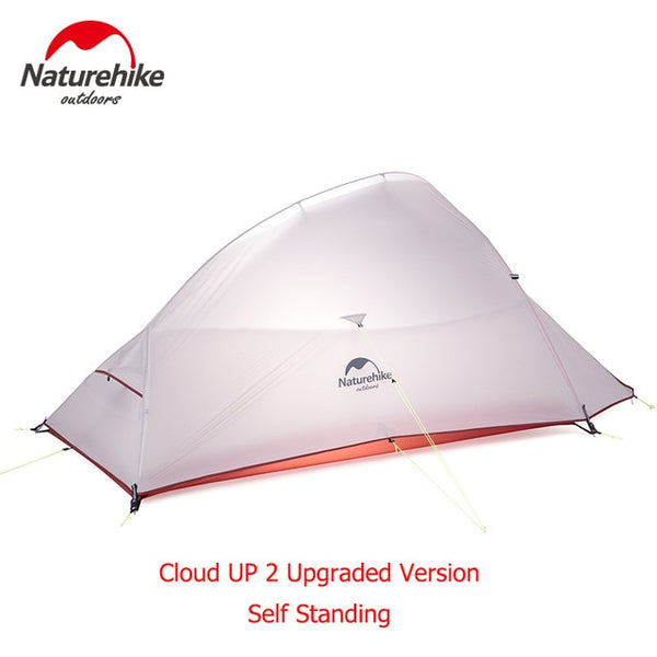 Naturehike Cloud Up Series 1 2 3 Person Ultralight Hiking Tent  Nylon Upgrade 2 Man Hiking Winter Camping Tent with Mat