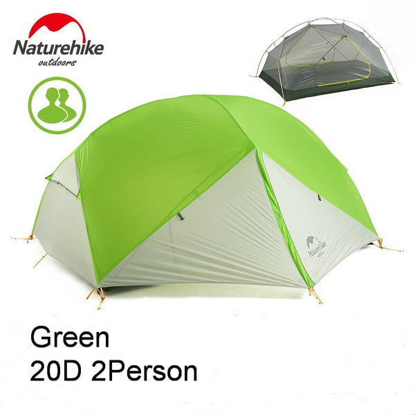 Naturehike Custom Mongar 2 3 Person Waterproof Double Layer Outdoor Tent Aluminum Rod Gray Ultralight Camping Tents