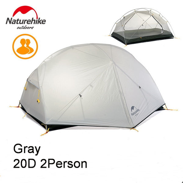 Naturehike Custom Mongar 2 3 Person Waterproof Double Layer Outdoor Tent Aluminum Rod Gray Ultralight Camping Tents