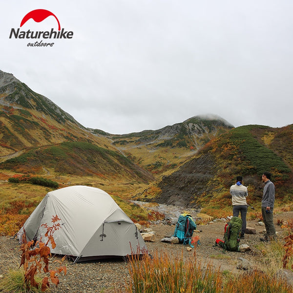 Naturehike Custom Mongar 2 3 Person Waterproof Double Layer Outdoor Tent Aluminum Rod Gray Ultralight Camping Tents