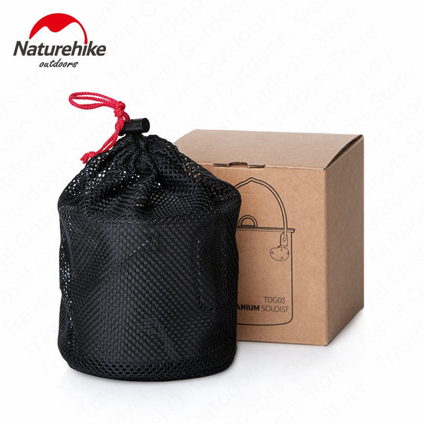 Naturehike Titanium Outdoor Cookware Ultralight Titanium Pot Pan 2-3 Persons  Cookware