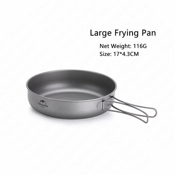 Naturehike Titanium Outdoor Cookware Ultralight Titanium Pot Pan 2-3 Persons  Cookware