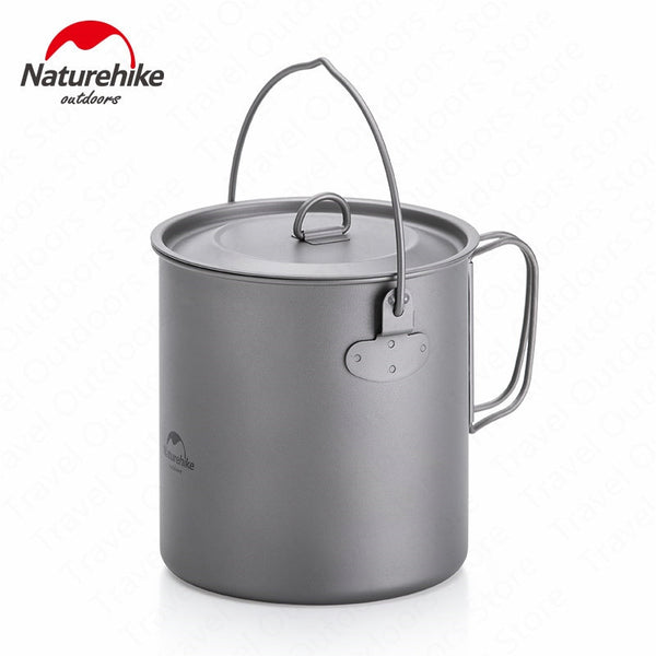 Naturehike Titanium Outdoor Cookware Ultralight Titanium Pot Pan 2-3 Persons  Cookware