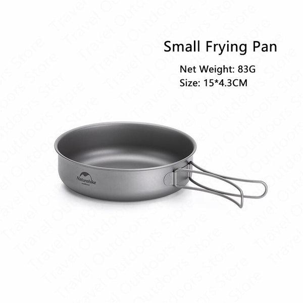 Naturehike Titanium Outdoor Cookware Ultralight Titanium Pot Pan 2-3 Persons  Cookware