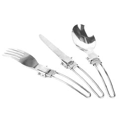 Outdoor Camping Foldable Stainless Steel Fork And Spoon set