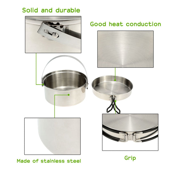 Outdoor Pot Pan Cookware Stainless Steel