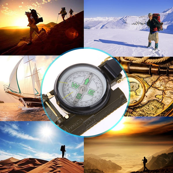 Portable Army Green Folding Lens Compass