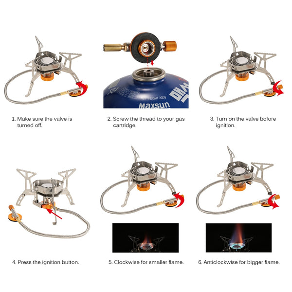 TOMSHOO Camping Gas Stove Portable Split Burner with Box