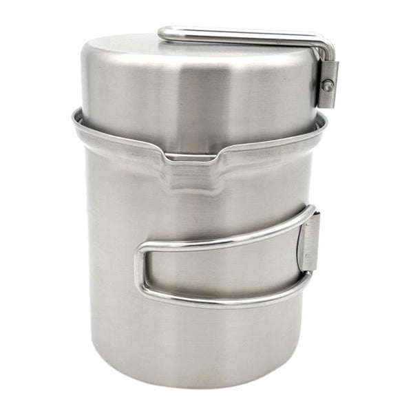 Outdoor Camping cookware Set Wood Stove Cooking Pot Set Stainless Steel